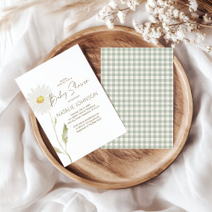 Gentle Daisy Petals Floral Girl Baby Shower Invitation