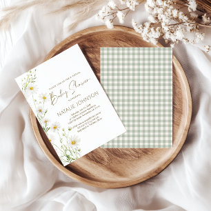 Gentle Daisy Petals Girl Virtual Baby Shower Invitation