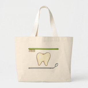 Gentle Dental- tooth mirror explorer Large Tote Bag