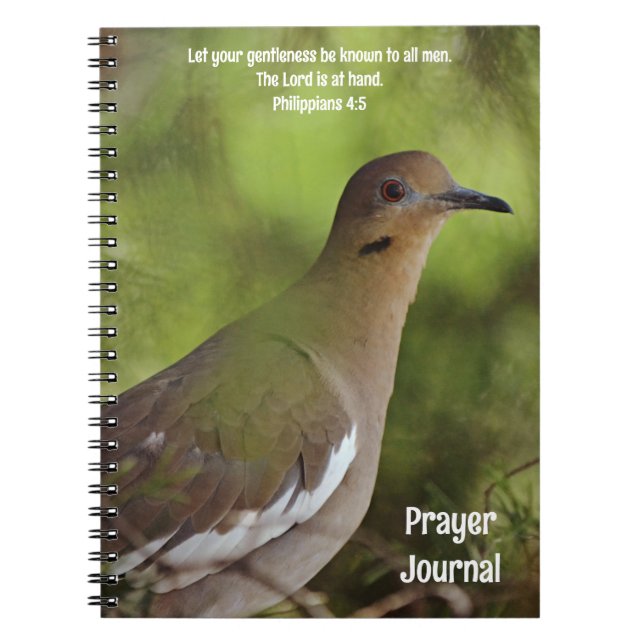 Gentle Dove in Tree Bible Verse Prayer Journal (Front)