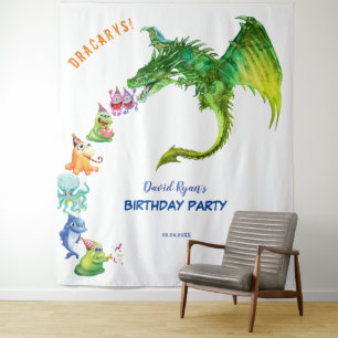 Gentle Dragon Monsters Birthday Photo Backdrop Tapestry