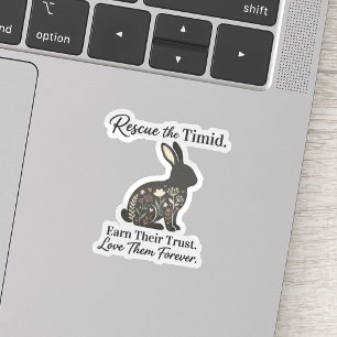 Gentle Earth Tone Floral Silhouette Bunny Rescue