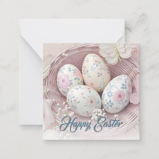 Gentle Easter Joy with Floral Motif Card (Front)