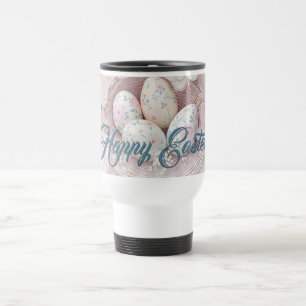 Gentle Easter Joy with Floral Motif Travel Mug