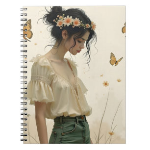 Gentle Elegance in a Butterfly Dance Notebook