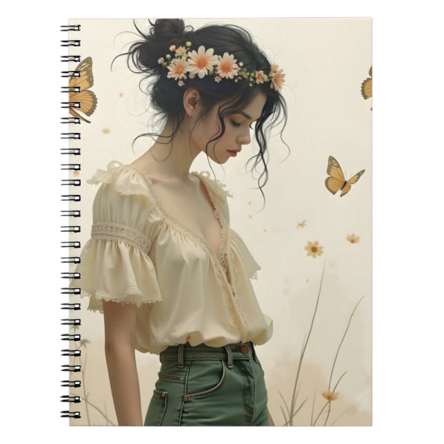 Gentle Elegance in a Butterfly Dance Notebook (Front)