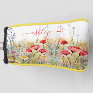 Gentle Elegant Wildflowers Custom Name Golf Head Cover