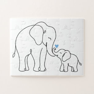 Gentle Elephant Embrace Jigsaw Puzzle