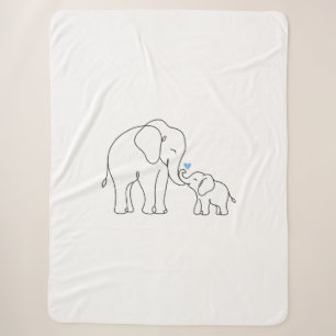 Gentle Elephant Embrace Sherpa Blanket