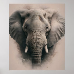 Gentle Elephant Gaze Poster