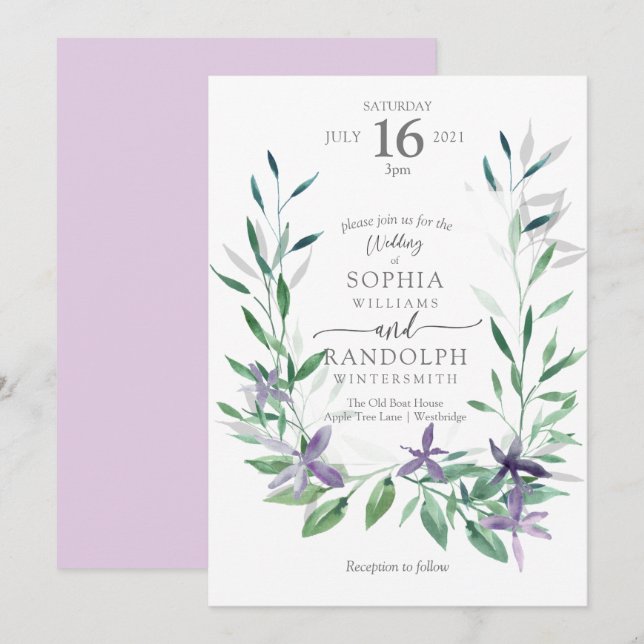 Gentle Fairy garden Invitation (Front/Back)