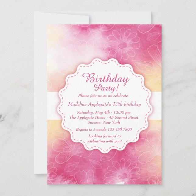 Gentle Floral Invitation (Front)