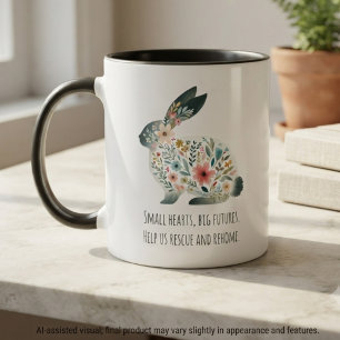 Gentle Floral Meadow Rabbit Rescue Tribute Mug