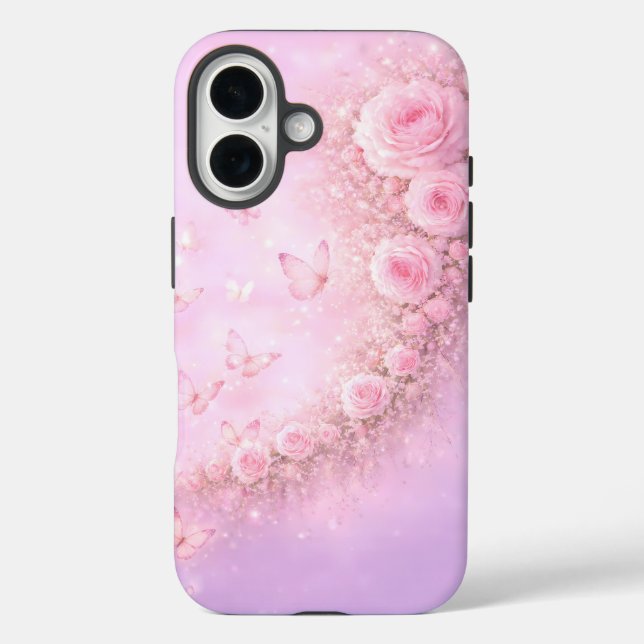 Gentle Floral Pattern – Soft Pink Roses with Soft  Case-Mate iPhone Case (Back)