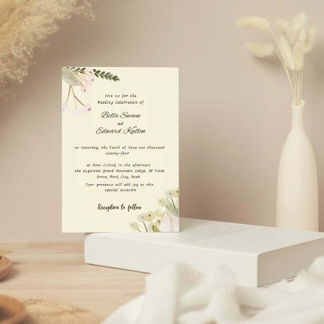 Gentle Floral Wedding invitation (Creator Uploaded)