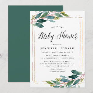 Gentle Foliage Baby Shower Invitation