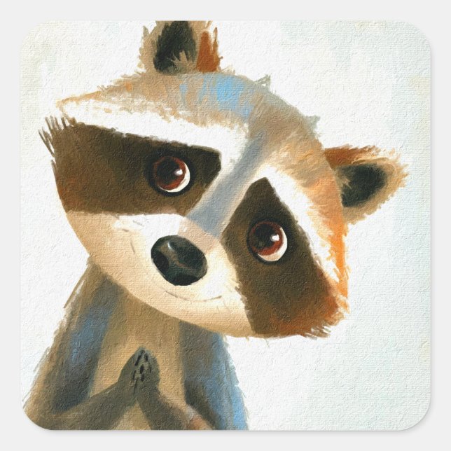 Gentle Forest Friend Square Sticker (Front)