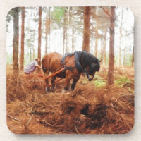 Gentle Giant - Draft Horse Hauling Logs in Forest