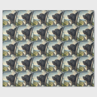 Gentle Giant Newfoundland Scenic Road Trip Wrap Wrapping Paper