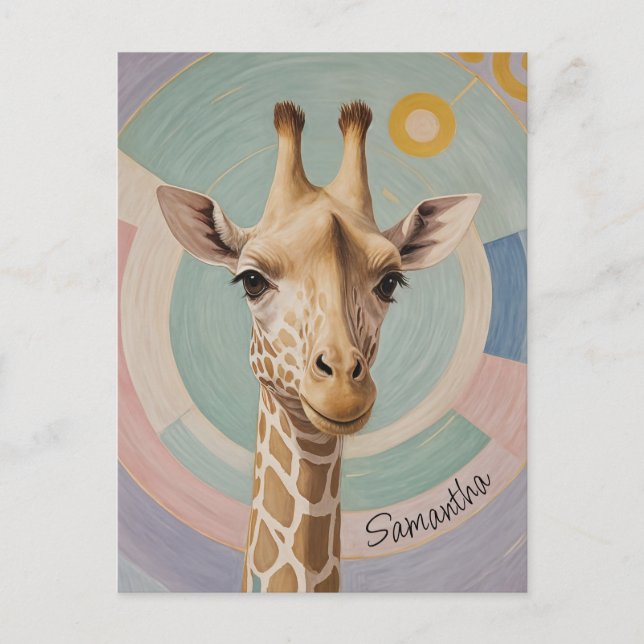 Gentle Giant: Pastel Giraffe Postcard (Front)