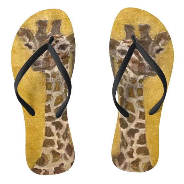 Gentle Giant Summer Trendy Giraffe Design Flip Flops (Footbed)