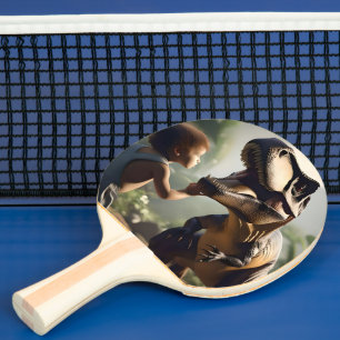 Gentle Giant: The Friendly T-Rex Who Loves a Pat Ping Pong Paddle