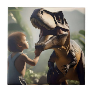 Gentle Giant: The Friendly T-Rex Who Loves a Pat Tile