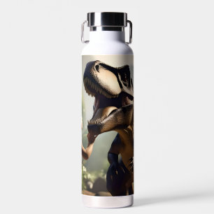 Gentle Giant: The Friendly T-Rex Who Loves a Pat Water Bottle