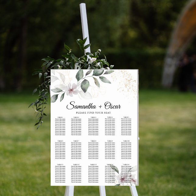  Gentle Greenery Watercolor Leaf & Flower | Gold Poster (Creator Uploaded)