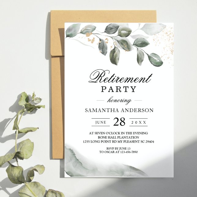  Gentle Greenery Watercolor Leaf Frame & Flower Invitation (Creator Uploaded)