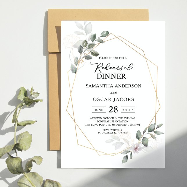  Gentle Greenery Watercolor Leaf Frame & Flower Invitation (Creator Uploaded)
