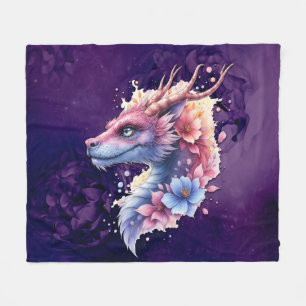 Gentle Guardian Dragon. Fleece Blanket