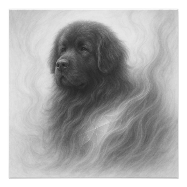 Gentle Guardian – Newfoundland Dog Portrait Photo Print (Front)