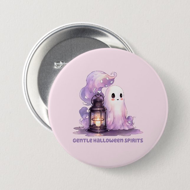 Gentle Halloween Spirits - Pastel Ghost 7.5 Cm Round Badge (Front & Back)