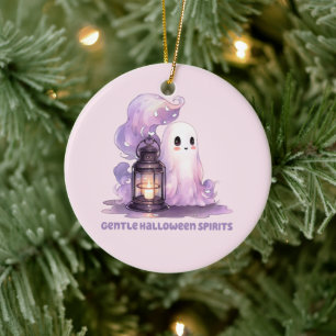 Gentle Halloween Spirits - Pastel Ghost Ceramic Tree Decoration