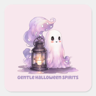 Gentle Halloween Spirits - Pastel Ghost Square Sticker