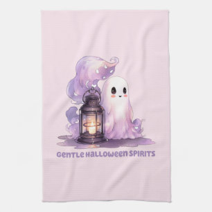 Gentle Halloween Spirits - Pastel Ghost Tea Towel