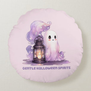 Gentle Halloween Spirits Round Cushion