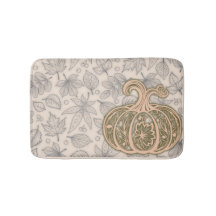 Gentle Harvest Pumpkin- Warm Peach Bath Mat