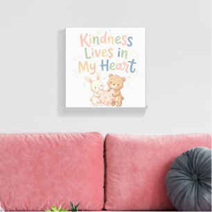Gentle Kindness Quote for Childrens Room Canvas Print