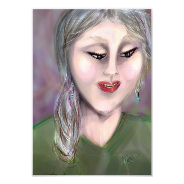 Gentle Knowing Modern Feminine Portrait Wall Art (Front)