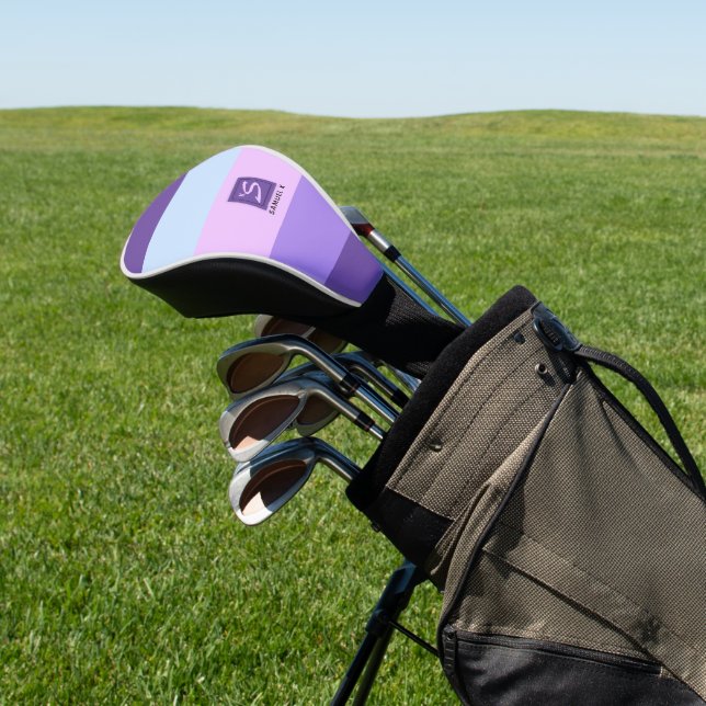 Gentle Lavender Dreams Colour Palette Monogram Golf Head Cover (In Situ)