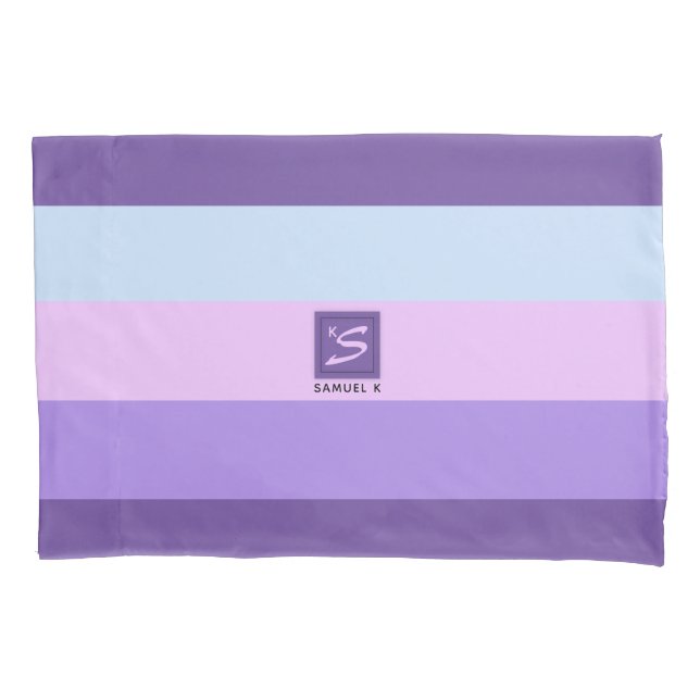 Gentle Lavender Dreams Colour Palette Monogram Pillowcase (Front)