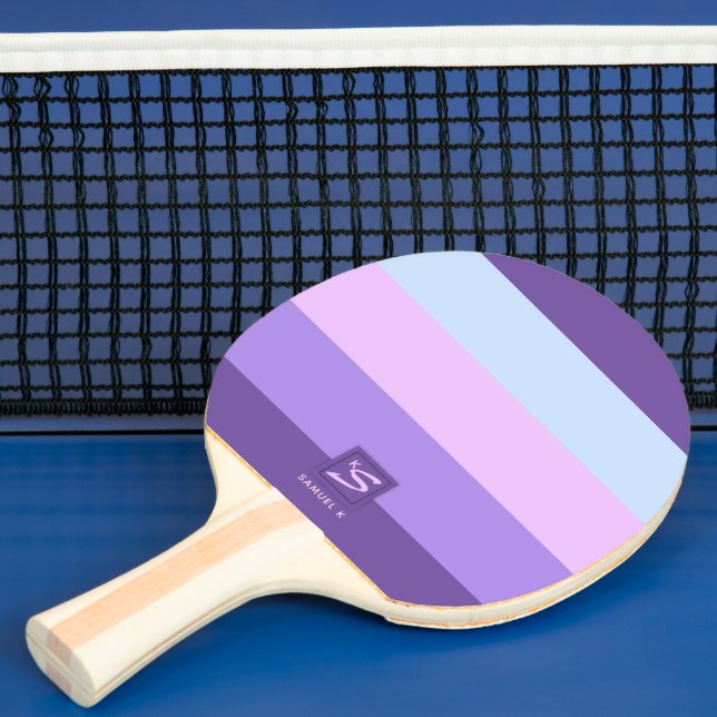 Gentle Lavender Dreams Colour Palette Monogram Ping Pong Paddle (Insitu)