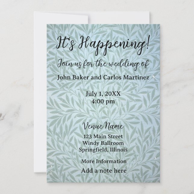 Gentle Leaves Wedding Invitation (Front)