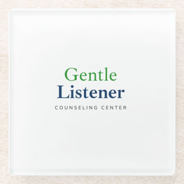 Gentle Listener Glass Coaster (Front)