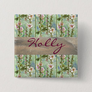Gentle Mallow Elegant 15 Cm Square Badge