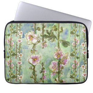 Gentle Mallow Light Pink Flowers & Green Laptop Sl Sleeve