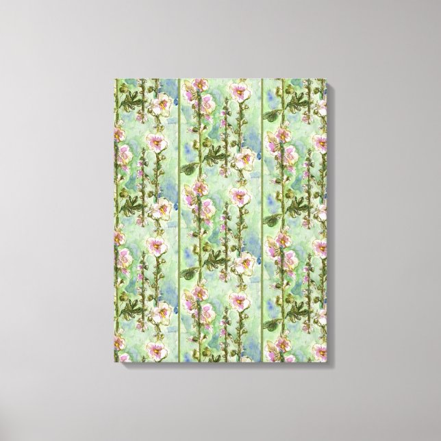 Gentle Mallow Triptych Canvas Print (Front)