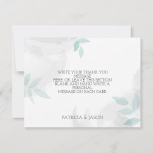 Gentle mint and grey Wedding Thank You Card